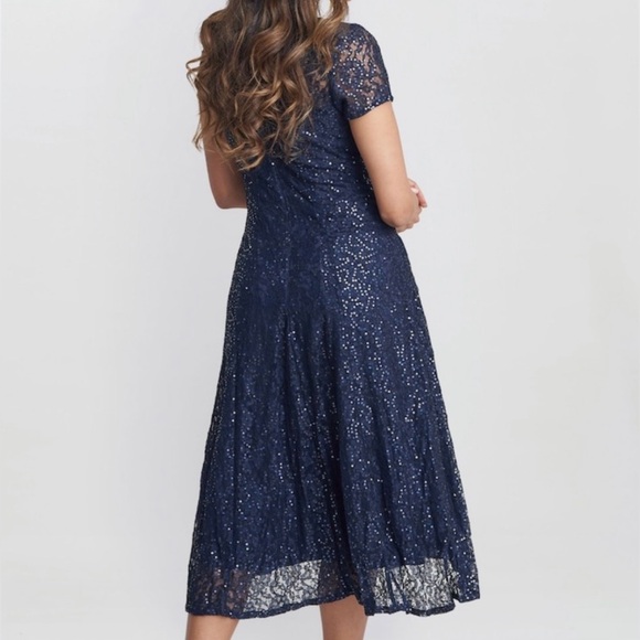 SLNY Dresses & Skirts - 🆕 SLNY Navy Blue Sequin LaceL Dress Size 10 Gown Mother of the Bride Party